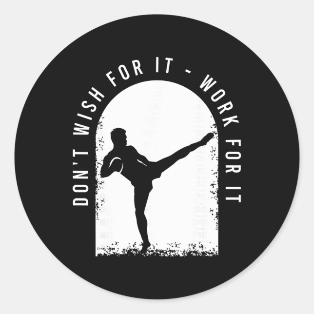 Funny Kickboxing Outfit For A Kickboxer  Classic Round Sticker (Front)