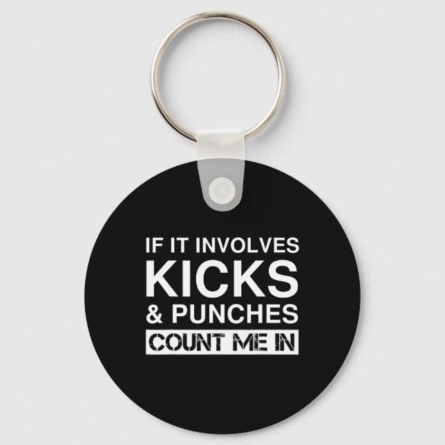 Funny Kicks And Punches Kickboxing  Key Ring (Front)