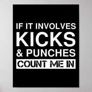 Funny Kicks And Punches Kickboxing Poster
