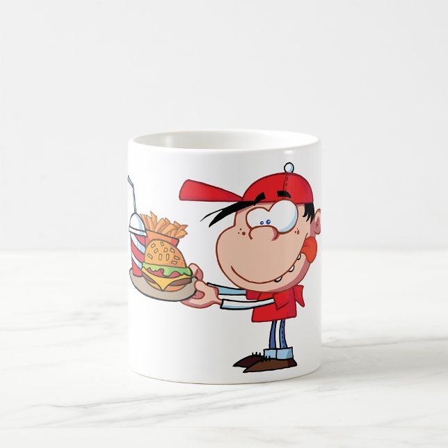 Funny Kid Fast Food Lover Burger, Fries and Drink  Coffee Mug (Creator Uploaded)