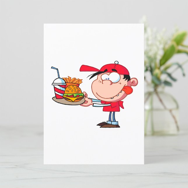 Funny Kid Fast Food Lover Burger, Fries and Drink  Invitation (Creator Uploaded)