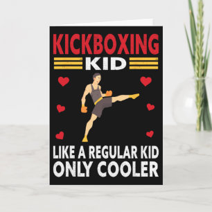 Funny Kid Kickboxer Outfit - Boxing Kid Card