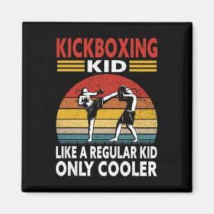Funny Kid Kickboxer Outfit - Boxing Kid Kickboxing Magnet