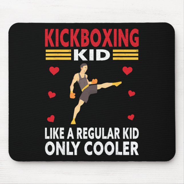 Funny Kid Kickboxer Outfit - Boxing Kid  Mouse Pad (Front)