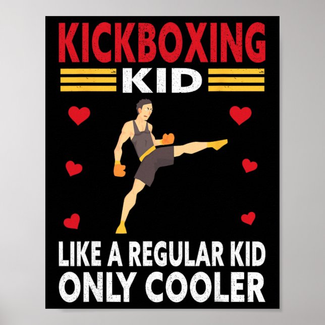 Funny Kid Kickboxer Outfit - Boxing Kid  Poster (Front)