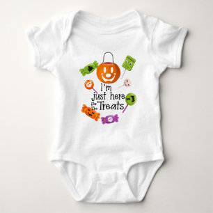 Funny Kid Toddler's Halloween Pumpkin Candy Bucket Baby Bodysuit