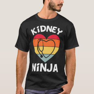 Funny Kidney Gift Retro Nephrology Nurse Ninja T-Shirt