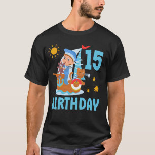 Funny Kids 15th Birthday Party Sailboat Sailing Bo T-Shirt