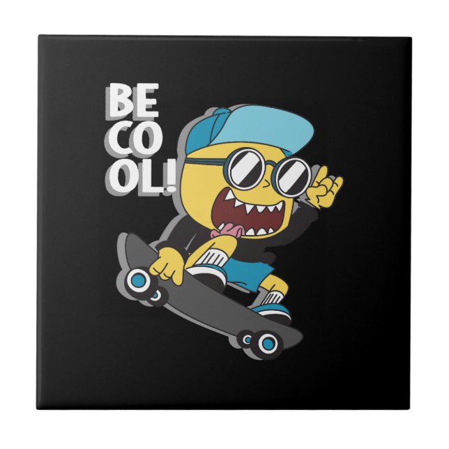 Funny kids-5 ceramic tile (Front)