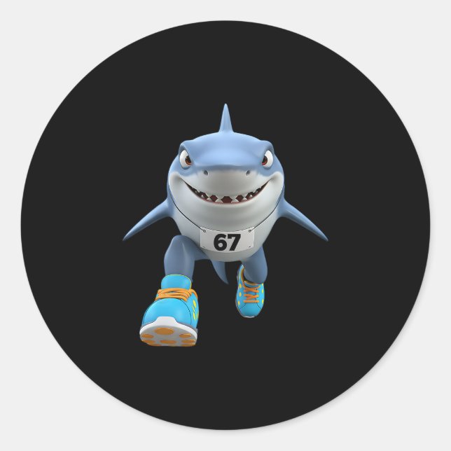 Funny Kids 67 Meme Tralalero Tralala Runner Italia Classic Round Sticker (Front)