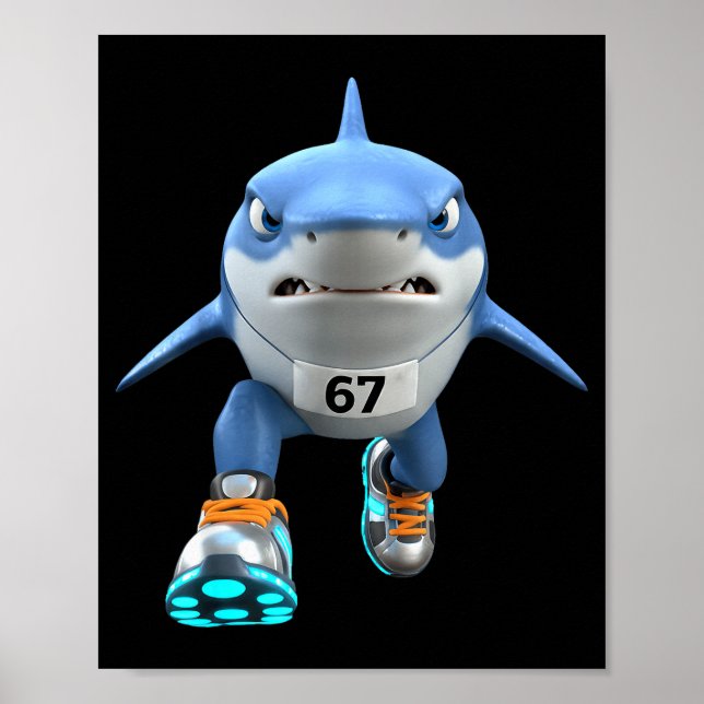 Funny Kids 67 Meme Tralalero Tralala Runner Italia Poster (Front)