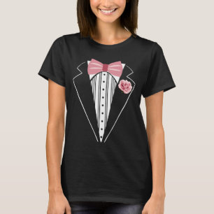 Funny Kids Adult Rose Bowtie Pink Boutonniere T-Shirt
