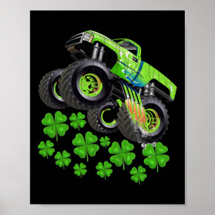 Funny Kids Boys St Patricks Day Toddler Lucky Mons Poster