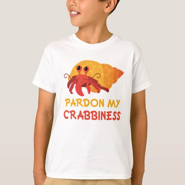Funny Kids Cartoon Hermit Crab Tee (Front)