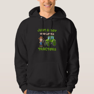 Funny Kids Farm Lifestyle cool Just A Boy Who Love Hoodie