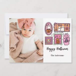 Funny Kids Photo Happy Halloween Holiday Card