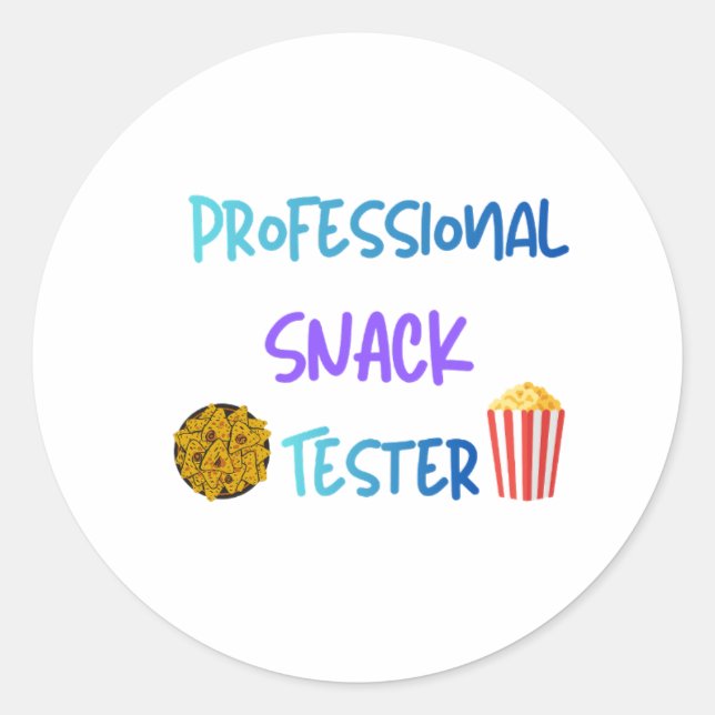 Funny Kids Professional Snack Tester Classic Round Sticker (Front)
