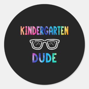 Funny Kids Rainbow Ck To School Hello Kindergarten Classic Round Sticker