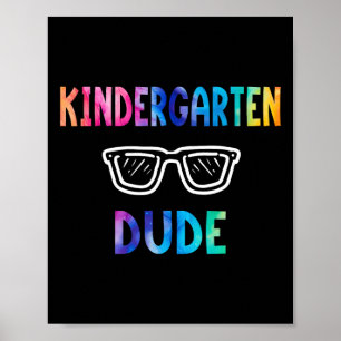 Funny Kids Rainbow Ck To School Hello Kindergarten Poster