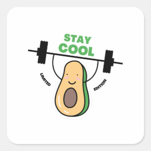 funny kids stay cool for school square sticker