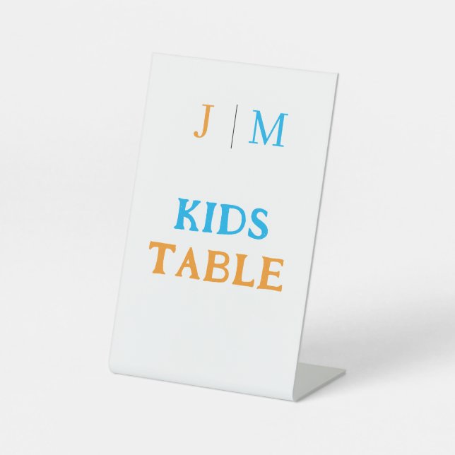 Funny Kids Table Wedding Pedestal Sign (Front)
