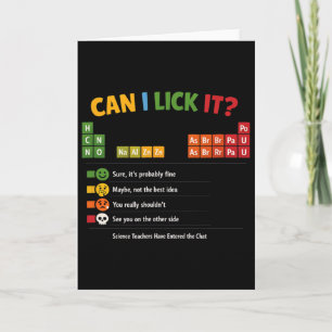 Funny Kids Teacher Can I Lick It Periodic Table Card