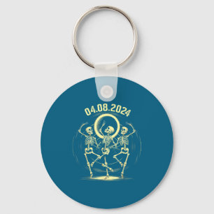 Funny Kids Total Solar Eclipse Skeletons Dancing Key Ring