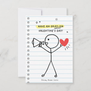 Funny Kids Valentine's Day Stick Figure Humour car Invitation
