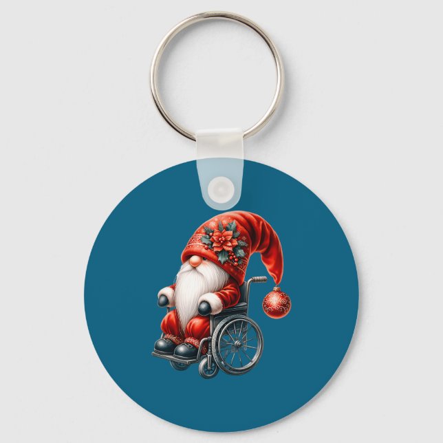 Funny Kids Wheelchair Santa Graphic For Men Christ Key Ring (Front)