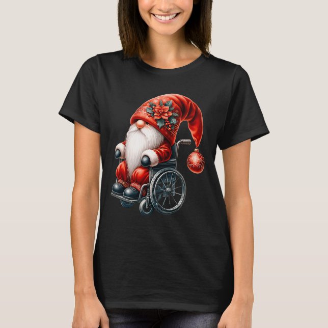 Funny Kids Wheelchair Santa Graphic For Men Christ T-Shirt (Front)