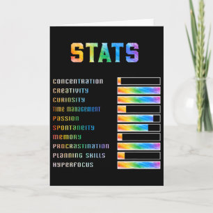 Funny Kids With Adhd Stats Neurodiversity Adhd Awa Card