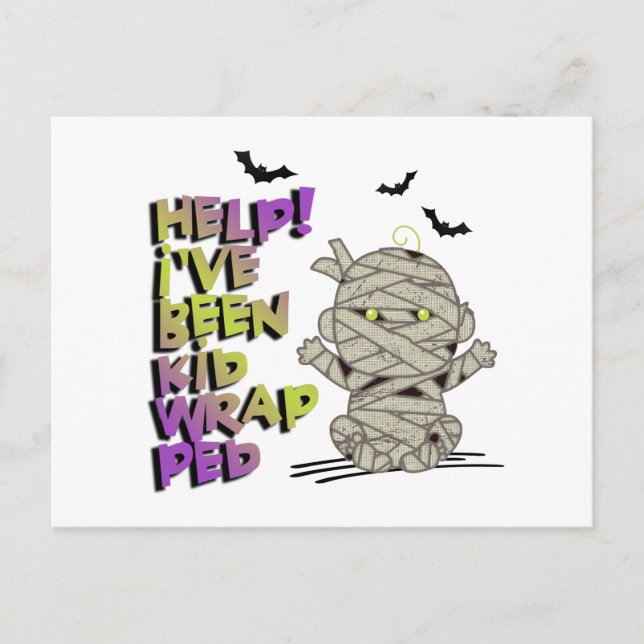 Funny Kidwrapped Mummy Baby Green ID683 Postcard (Front)