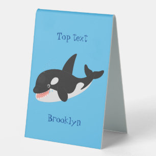 Funny killer whale orca cute cartoon illustration