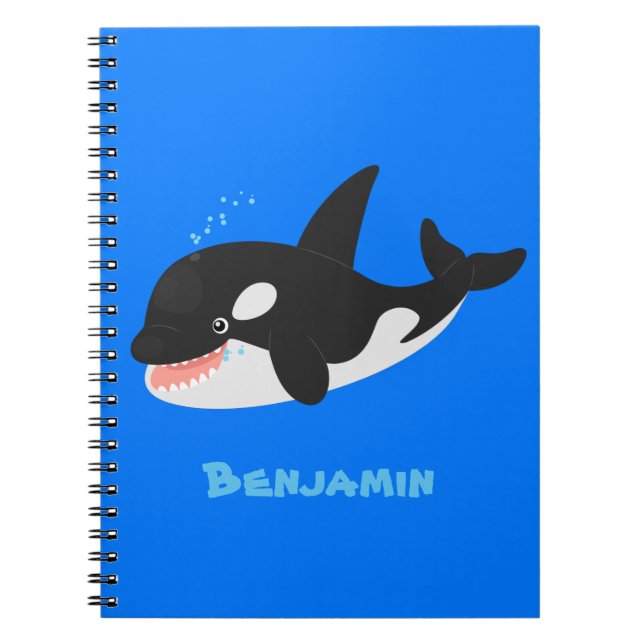 Funny killer whale orca cute cartoon illustration notebook (Front)