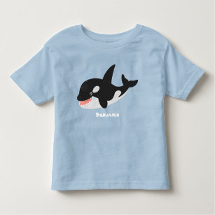 Funny killer whale orca cute cartoon illustration toddler T-Shirt