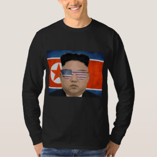 Funny Kim Jong Un American Sunglasses 4th July Nor T-Shirt