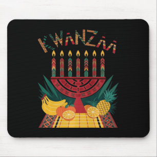 Funny Kinara Seven Candles Kwanzaa Celebration Mouse Pad