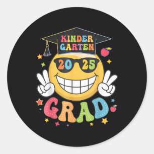 Funny Kindergarten Graduate Happy Graduation Cl Of Classic Round Sticker