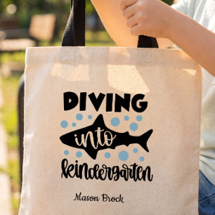Funny kindergarten kid's gift tote bag