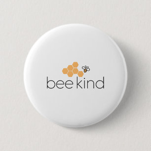 Funny Kindness Quote bee Kind' And Orange Bee Slee 6 Cm Round Badge