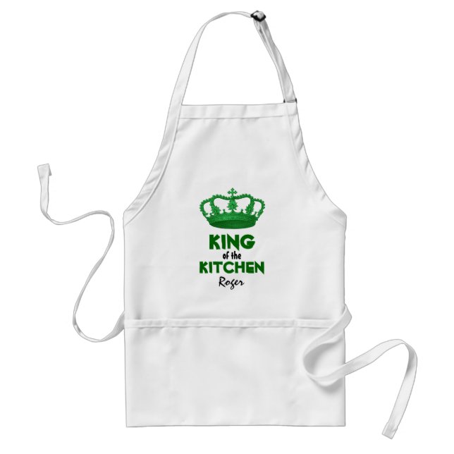 Funny King in the Kitchen Crown Custom Name V2 Standard Apron (Front)