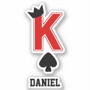 Funny King Letter K Card Crown Symbol Custom Name