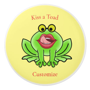 Funny Kiss A Toad Thunder_Cove Ceramic Knob