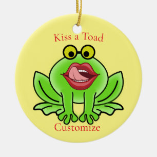 Funny Kiss A Toad Thunder_Cove Ceramic Ornament