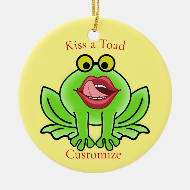 Funny Kiss A Toad Thunder_Cove Ceramic Ornament (Front)