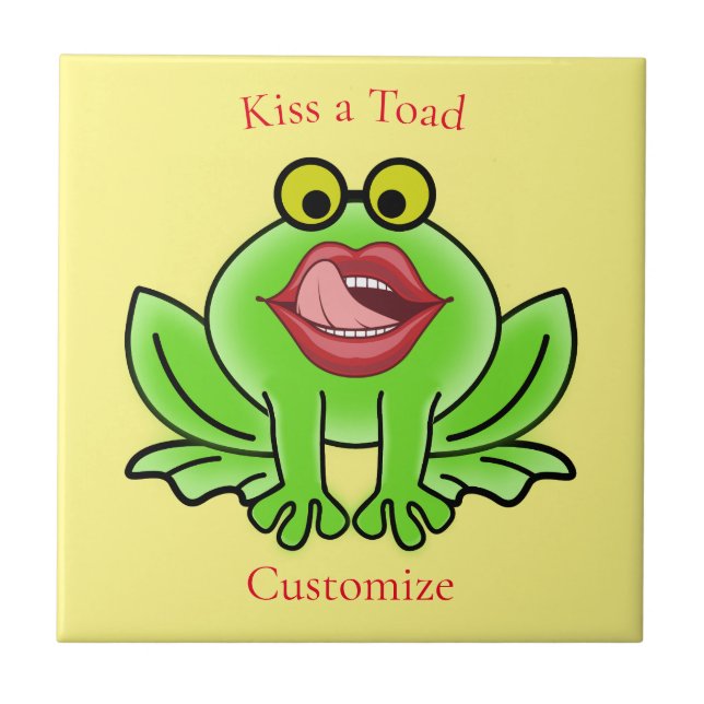 Funny Kiss A Toad Thunder_Cove Ceramic Tile (Front)