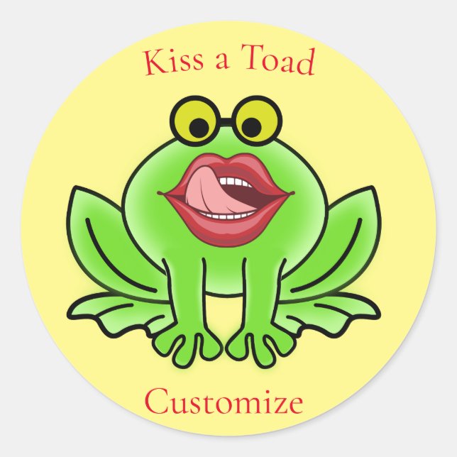 Funny Kiss A Toad Thunder_Cove Classic Round Sticker (Front)