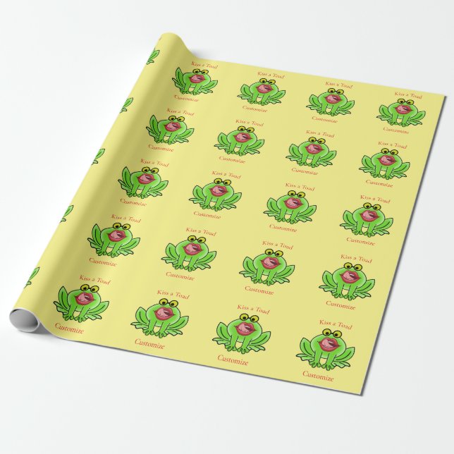 Funny Kiss A Toad Thunder_Cove Wrapping Paper (Unrolled)