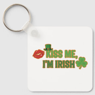 Funny Kiss Me I'm Irish St. Patrick's Day Party Key Ring