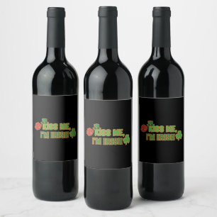 Funny Kiss Me I'm Irish St. Patrick's Day Party Wine Label